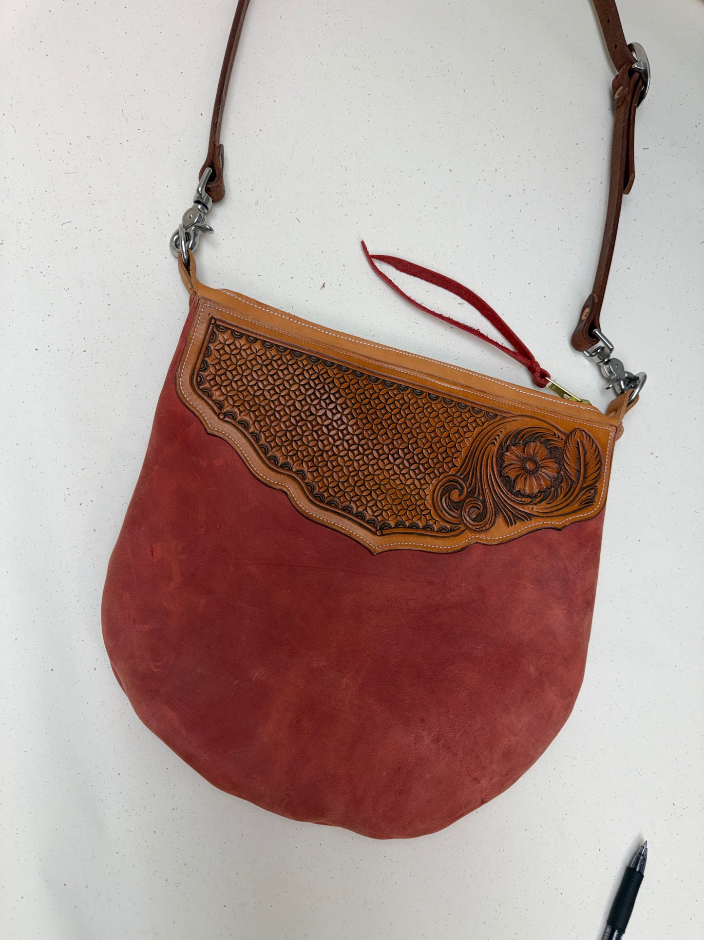 Tooled Purse -Red