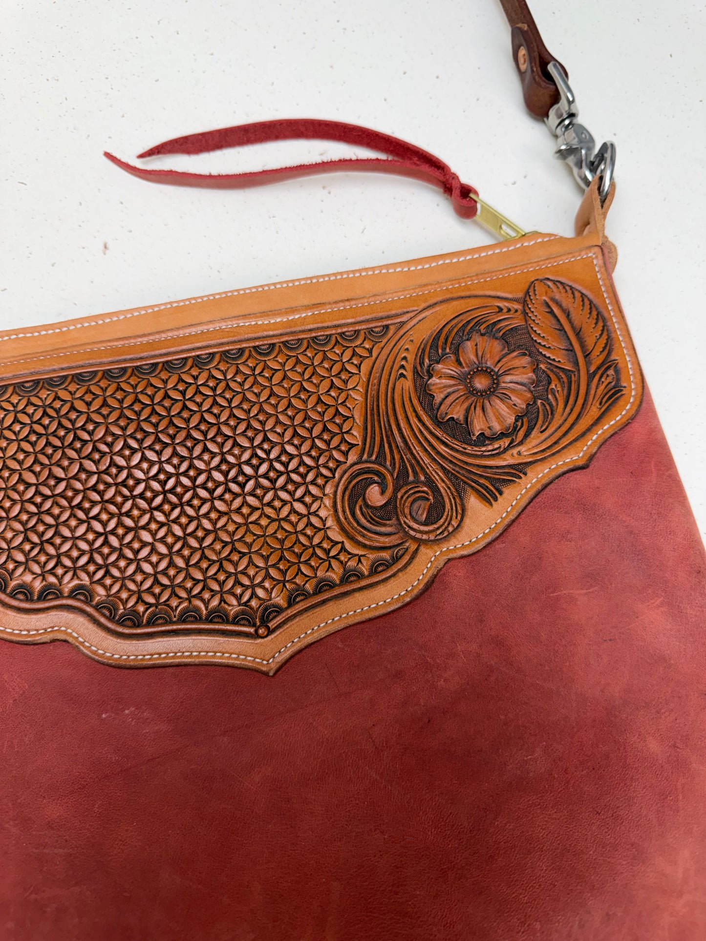 Tooled Purse -Red