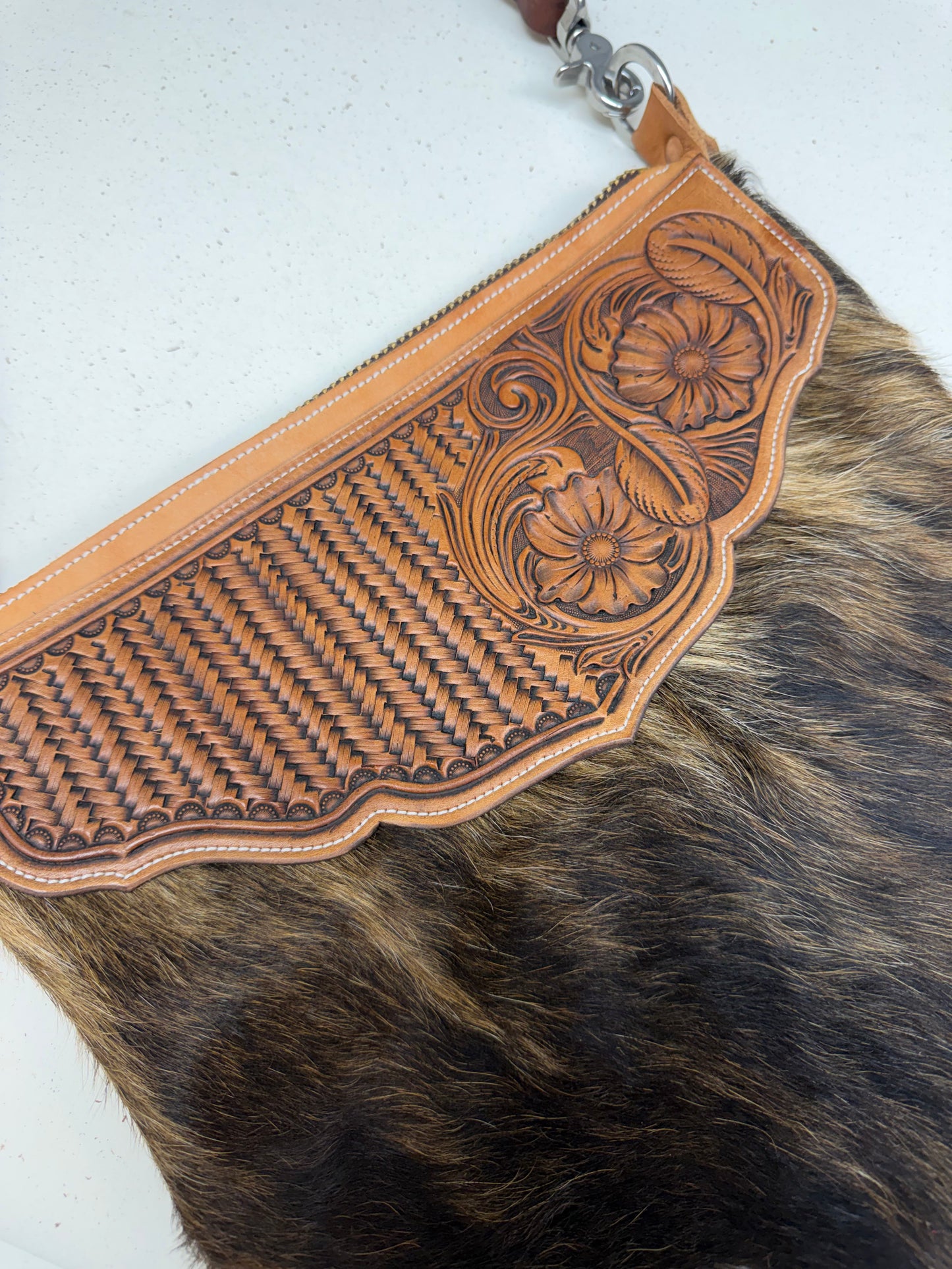 Tooled Purse - Brindle